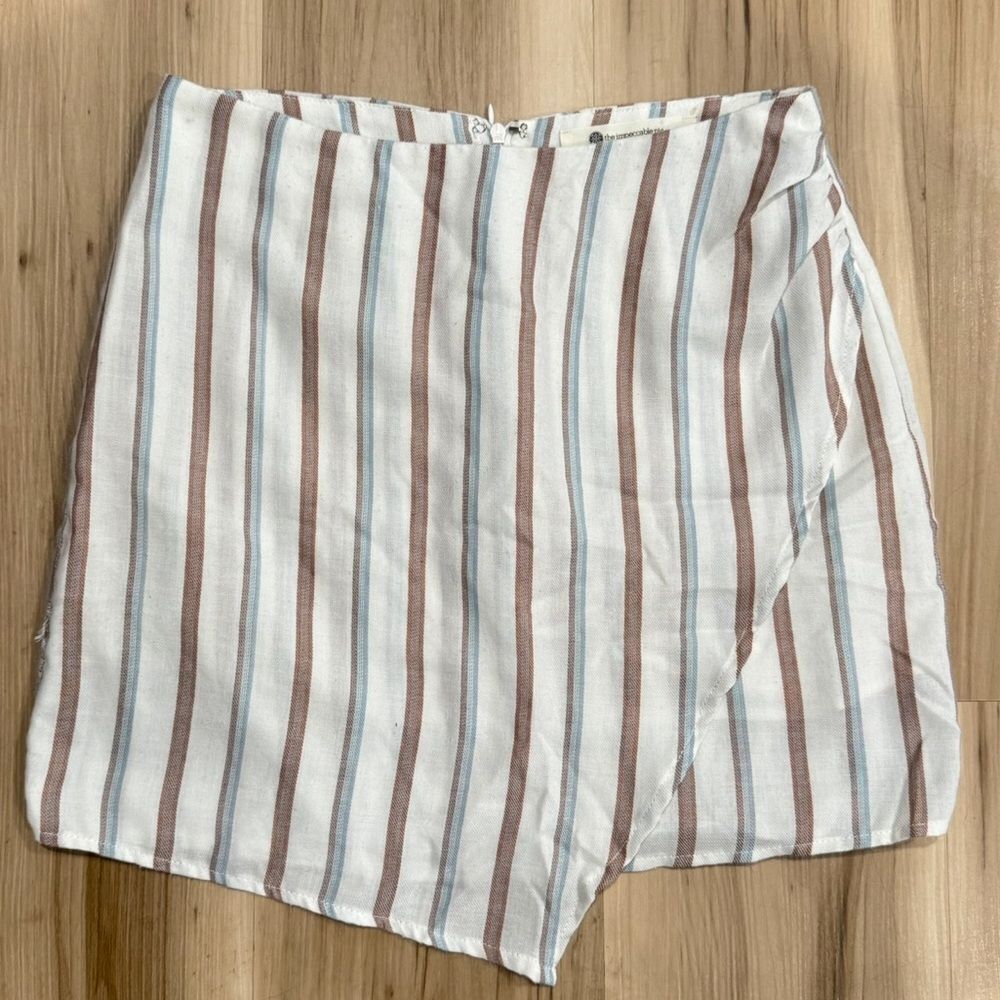 The Impeccable Pig Striped Asymmetrical Mini Skirt Women’s Small